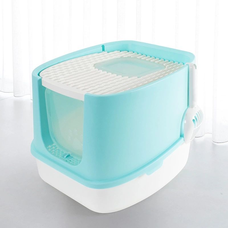 Household Fashion Fully Enclosed Cat Litter Box Anti-splash Kitten Cat Toilet Various Colors and Sizes Pet Supplies for Cat Waste Bin Pet Products for Cats, Kittens, Fur Babies, Animals