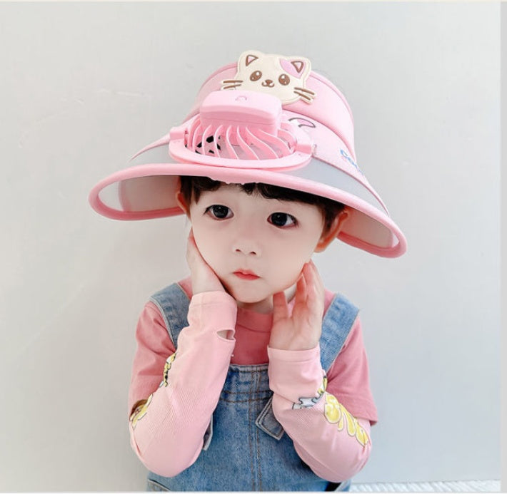Children's Empty Top Cool With Fan Hat