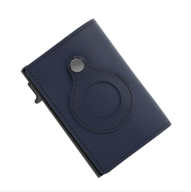 Air Tag Wallet Anti Theft Bullet Card Bag for Men RFID Card Holder Men's Leather Slim Wallet for AirTags