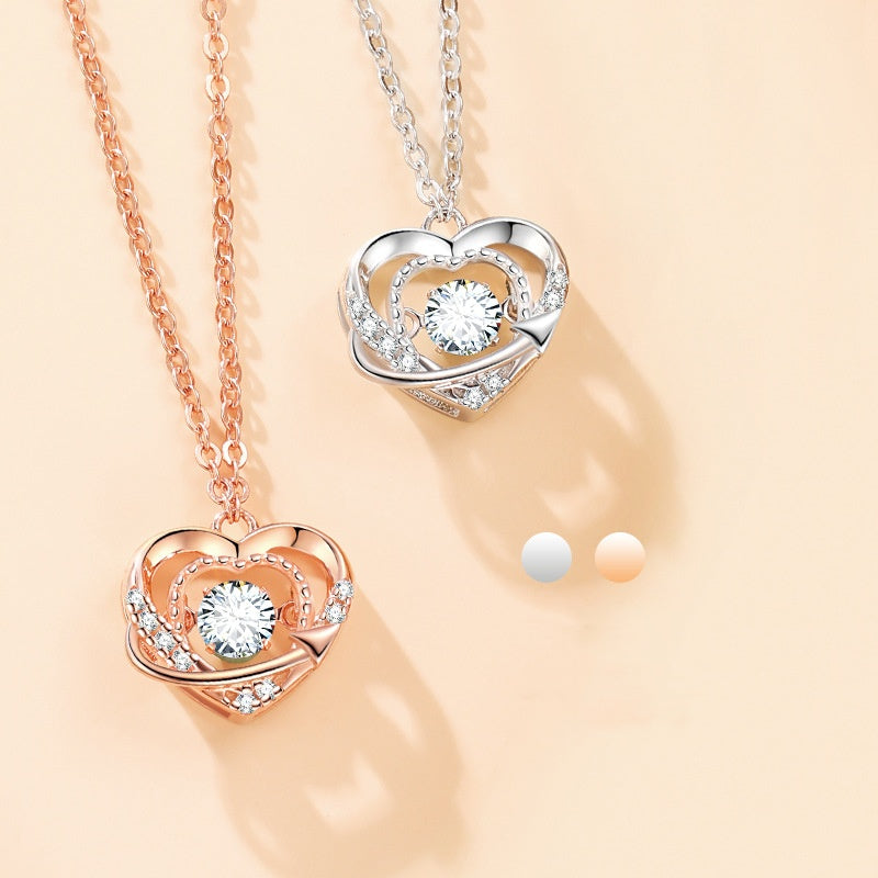 Women’s .925 Sterling Silver Smart Heart Necklace Jewelry for Women and Girls Birthday Anniversary Gift S925
