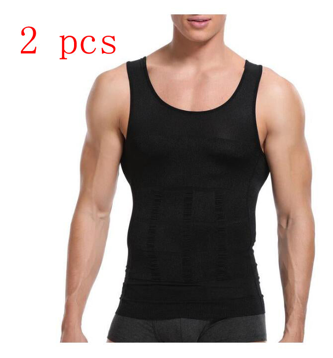 Men's Body Vest For Weight Loss Sweat Vest Men's Waist Trainer Tummy Shaper Sauna Suit Black White