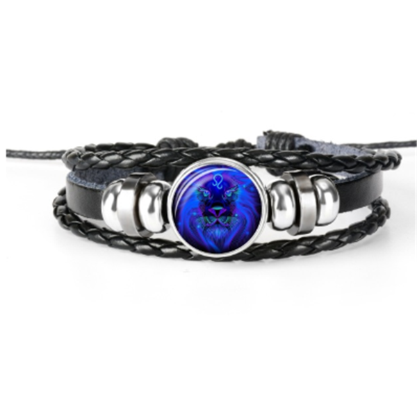 Unisex Zodiac Constellation Bracelet Braided Design Bracelet For Men, Women, Kids Artificial Leather