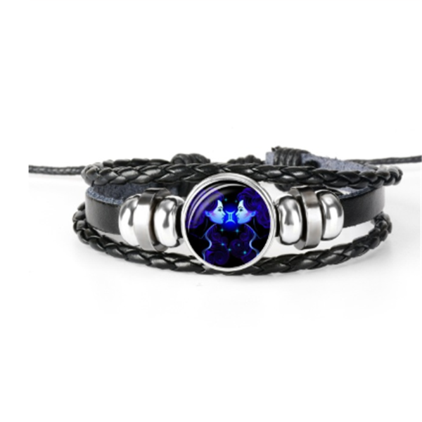 Unisex Zodiac Constellation Bracelet Braided Design Bracelet For Men, Women, Kids Artificial Leather
