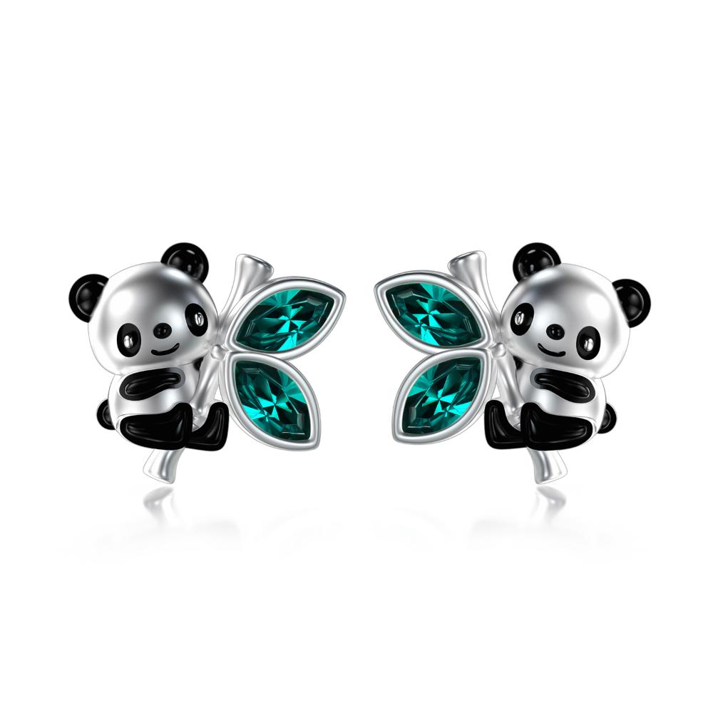 Sterling Silver Panda Stud Earrings for Women Women's Accessories Women's Earrings