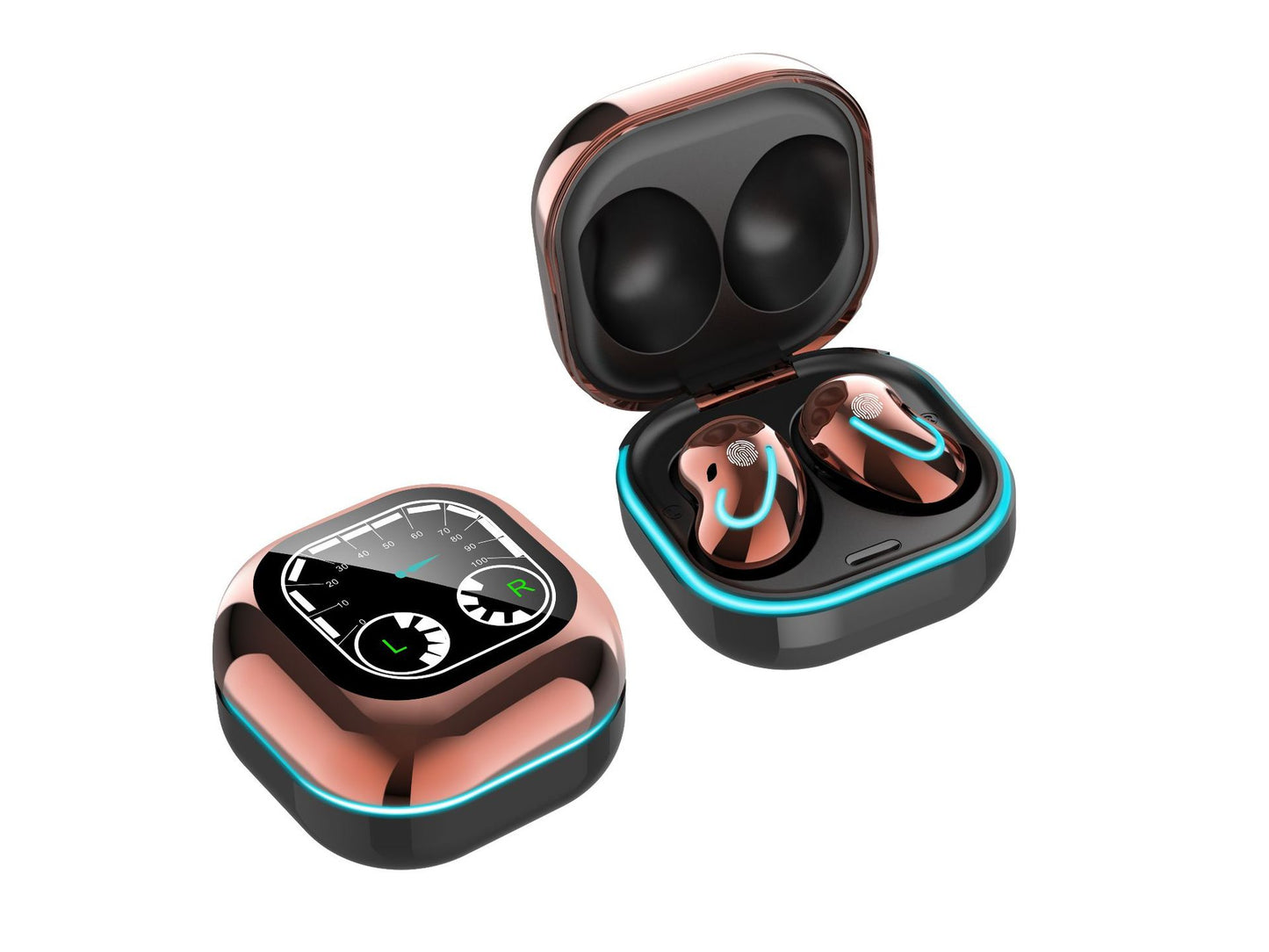 New S6 SE Wireless Headphones Breathing Light Time Digital Display TWS5.0 Earbuds Bluetooth Headset Earphones