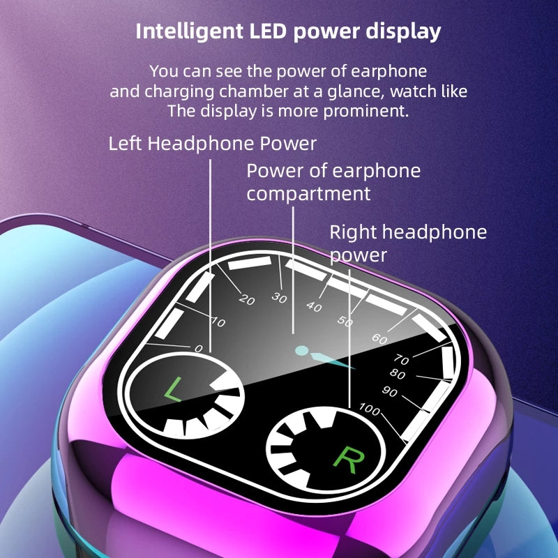 New S6 SE Wireless Headphones Breathing Light Time Digital Display TWS5.0 Earbuds Bluetooth Headset Earphones