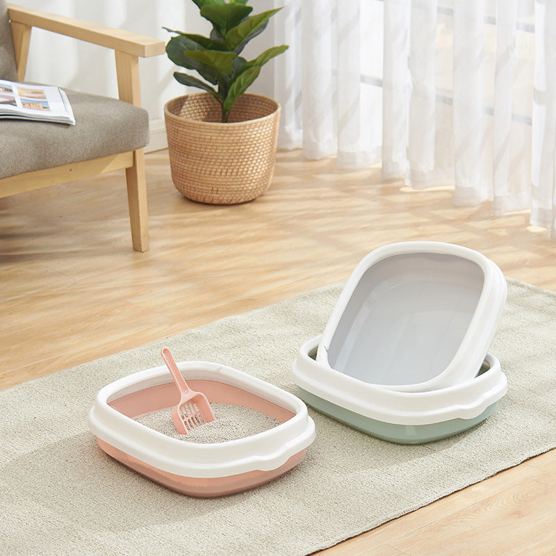 Large Cat Litter Box Detachable Anti Splashing Cat Toilet for Cat Waste Various Colors and Sizes Pet Supplies for Cat Waste Bin Pet Products for Fur Babies, Animals