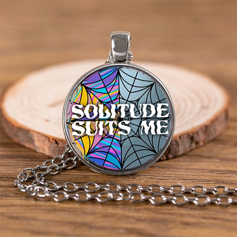 Punk Wednesday Character Glass Dome Pendant Necklace