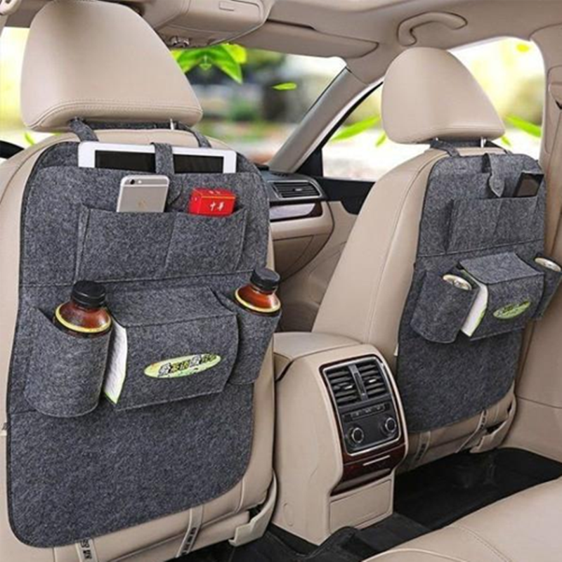 Multi-Purpose Seat Bag Organizer Tray for Car Seat Foldable Table for Travel Car Trash Can Storage Box Car Supplies Auto Accessories for Cars