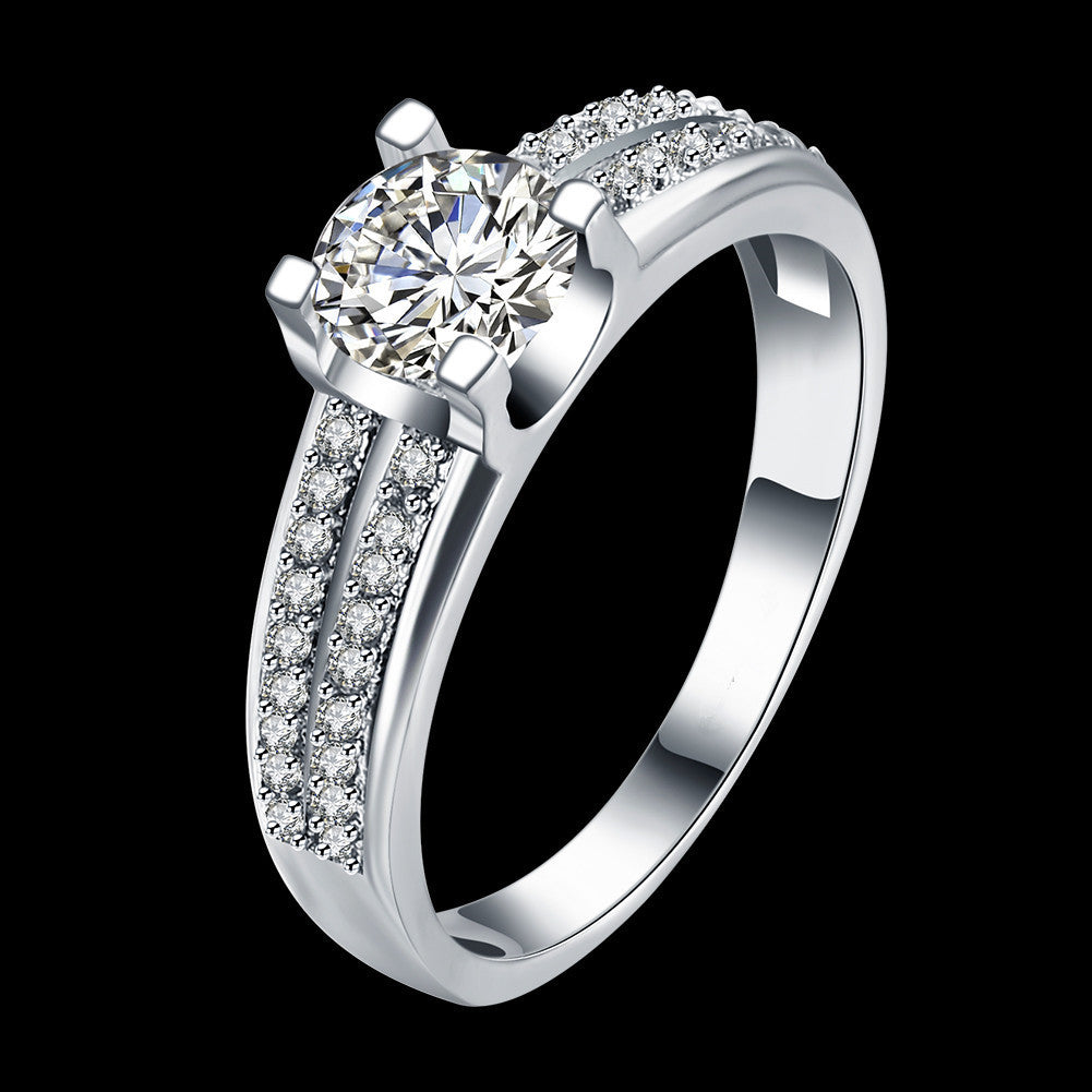 Wish AliExpress couple ring European and American style simple platinum-plated ring Jewelry wholesale manufacturers supply