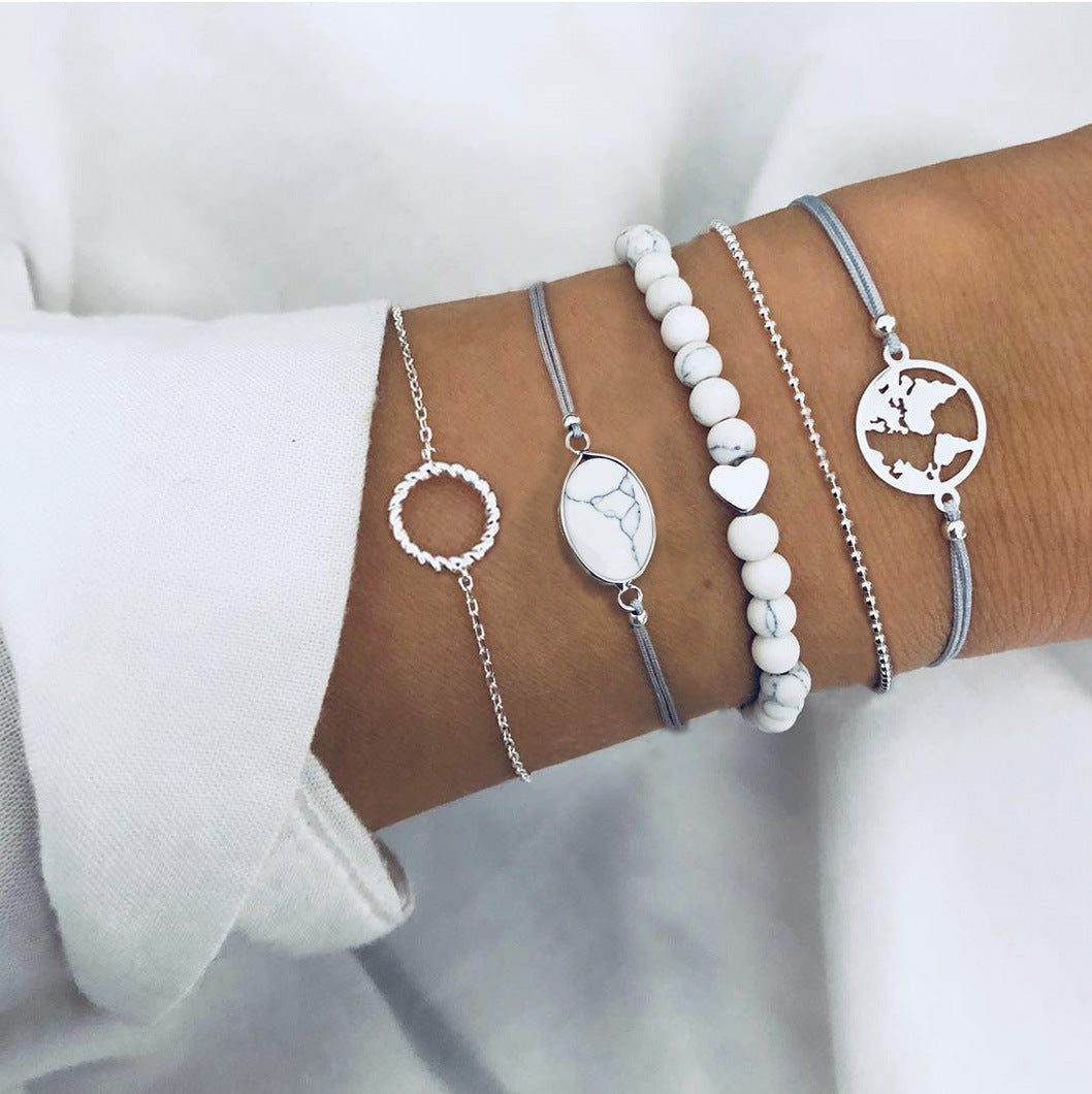 Love Map Bracelet Bracelet Set Women's Bracelet Set Jewelry Set