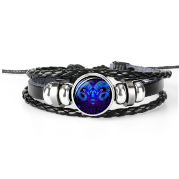 Unisex Zodiac Constellation Bracelet Braided Design Bracelet For Men, Women, Kids Artificial Leather