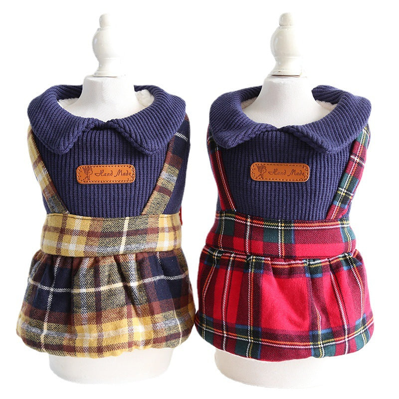 College Collar Plaid Skirt Cute Cat Clothes