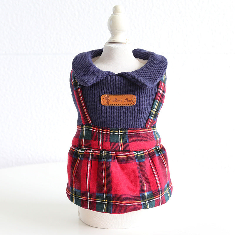 College Collar Plaid Skirt Cute Cat Clothes