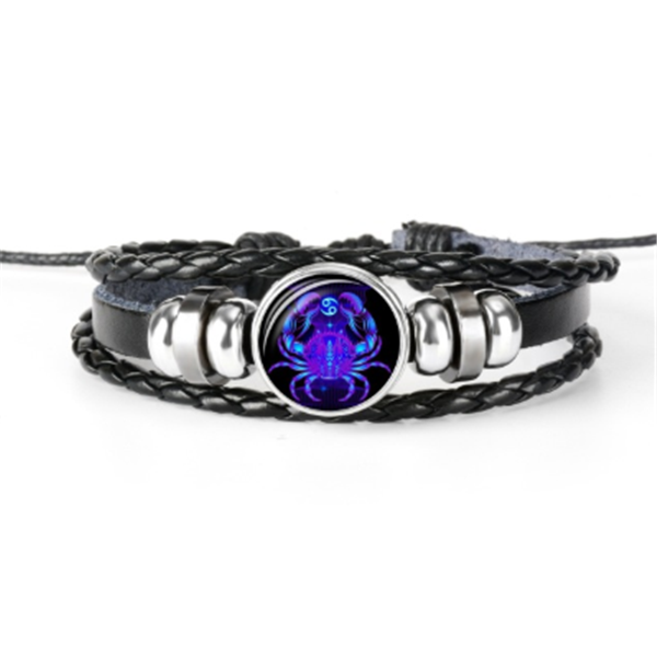 Unisex Zodiac Constellation Bracelet Braided Design Bracelet For Men, Women, Kids Artificial Leather