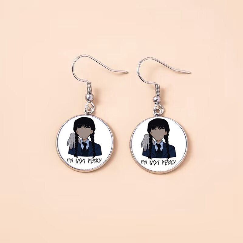 Punk Wednesday Stainless Steel Glass Dome Dangle Earrings For Women Girls
