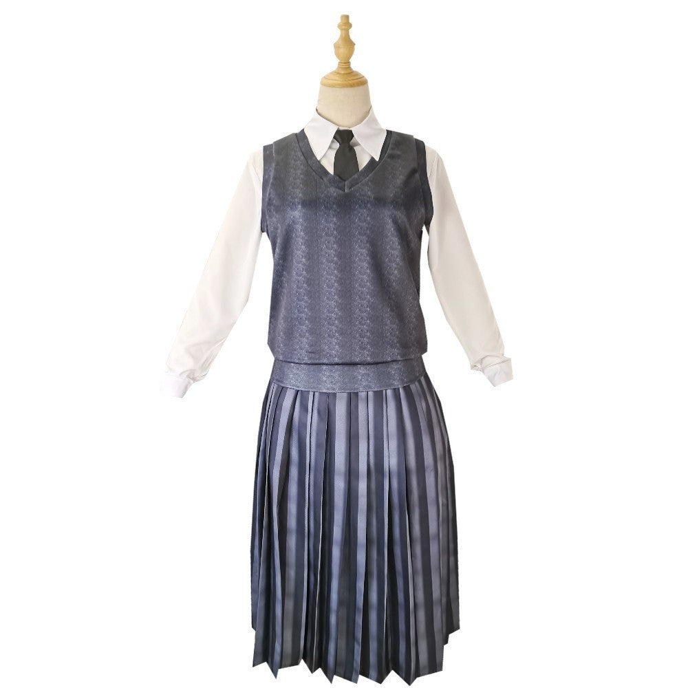 Wednesday Addams Cosplay Halloween Costume Black Dress
