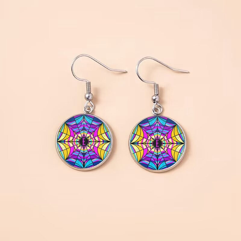 Punk Wednesday Stainless Steel Glass Dome Dangle Earrings For Women Girls