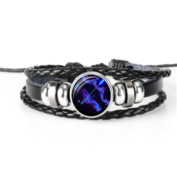 Unisex Zodiac Constellation Bracelet Braided Design Bracelet For Men, Women, Kids Artificial Leather