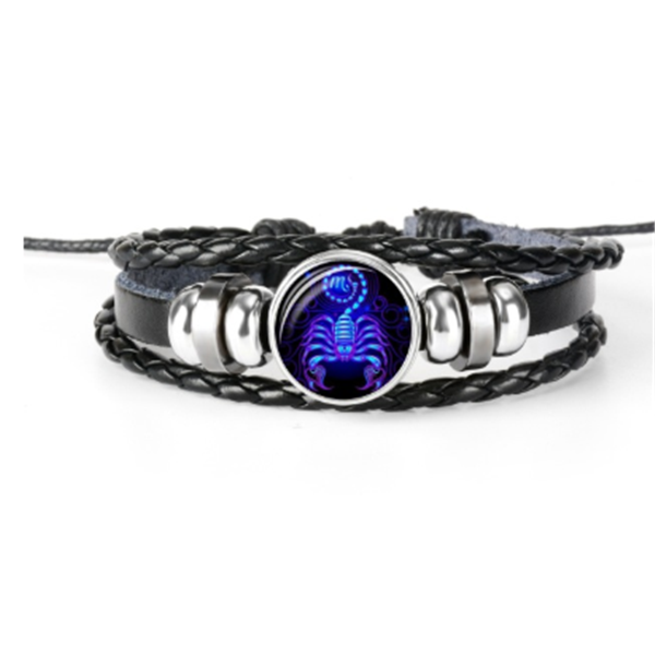 Unisex Zodiac Constellation Bracelet Braided Design Bracelet For Men, Women, Kids Artificial Leather