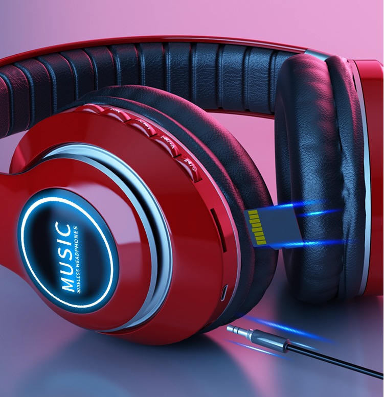 Colorful Glowing Cool Headphones Wireless Gaming Headset Music Headphones Earphones