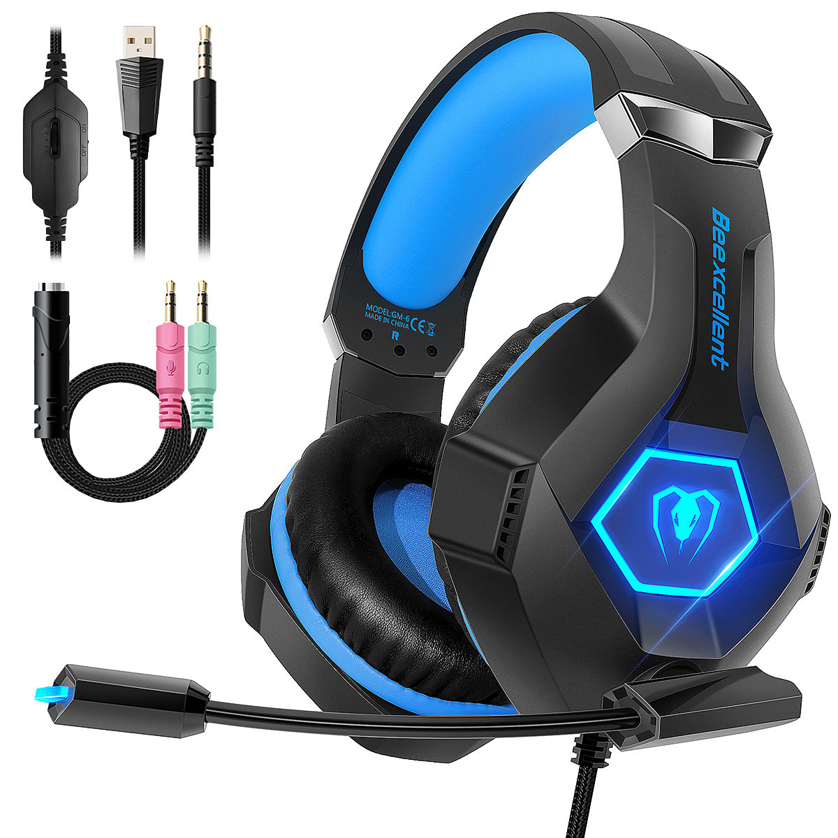 Gaming Headphones With Mike Thunder Wear Luminous Gaming Headset with Microphone