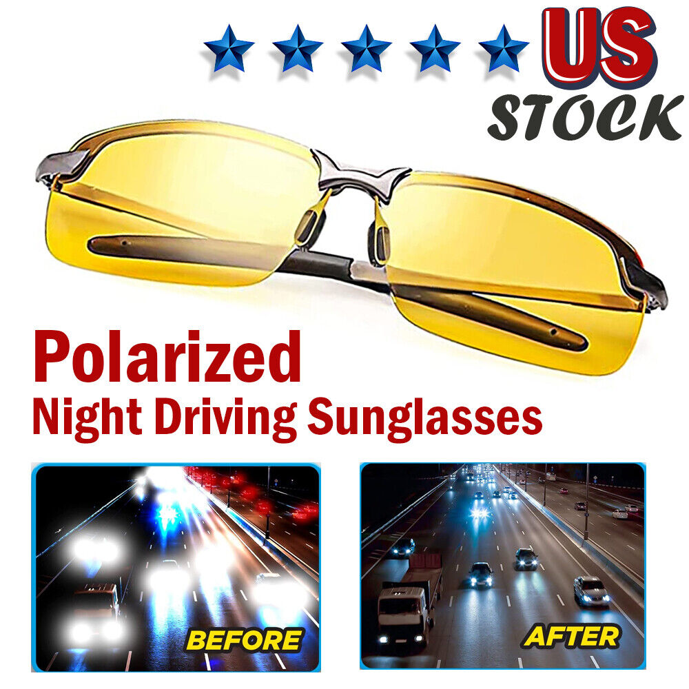 Polarized HD Night Driving Sunglasses Vision Glasses For Men & Women Aviator Shades