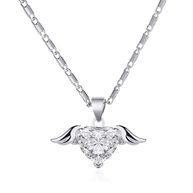 Heart Wings Necklace For Women Gold Rose Gold Silver Women's Necklace