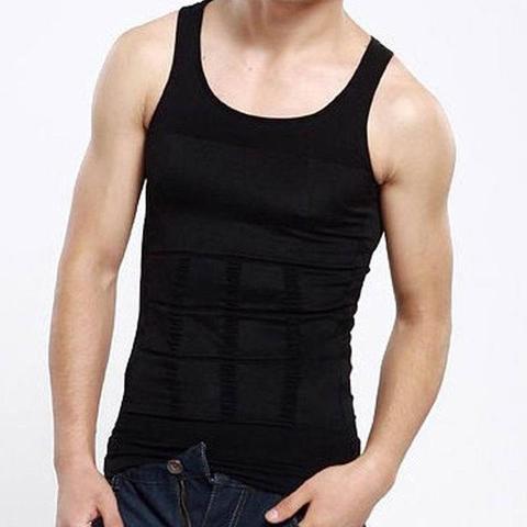 Men's Body Vest For Weight Loss Sweat Vest Men's Waist Trainer Tummy Shaper Sauna Suit Black White