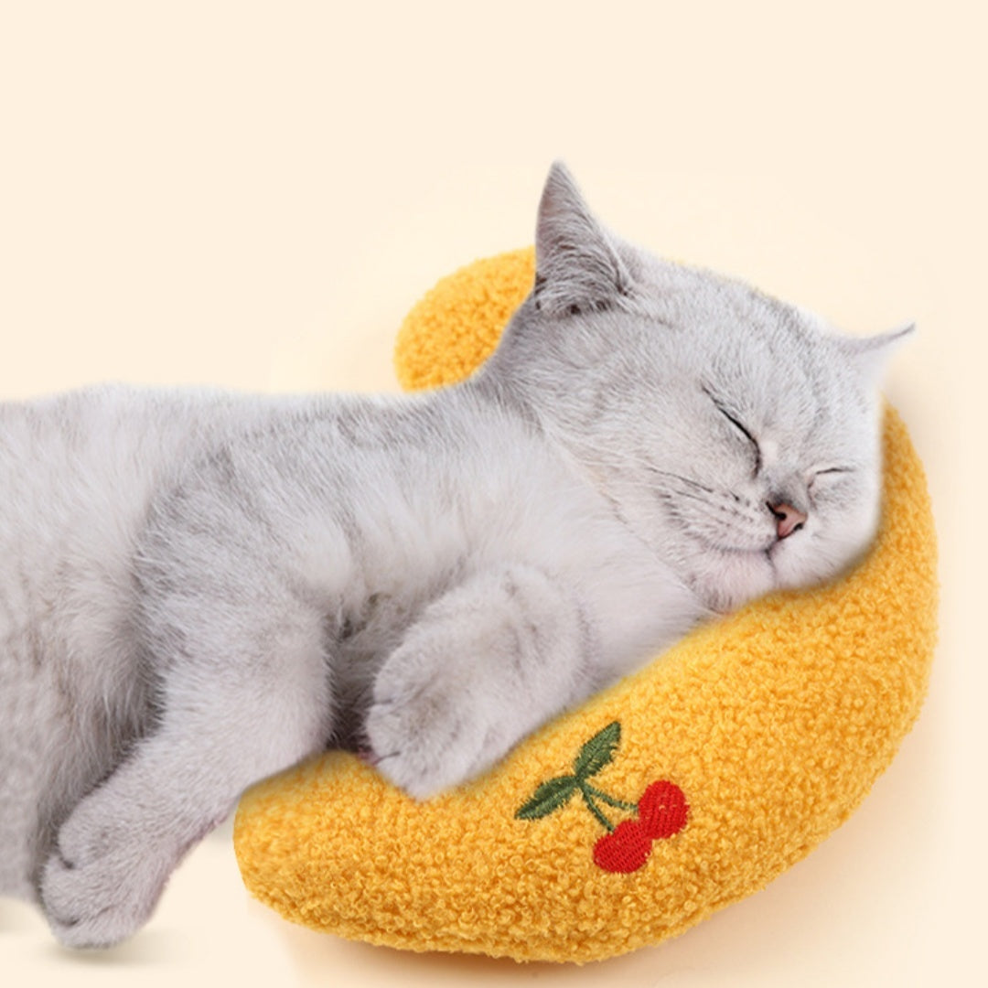 Cat Neck Protection Pearl Cotton Filled Sleep Pillow