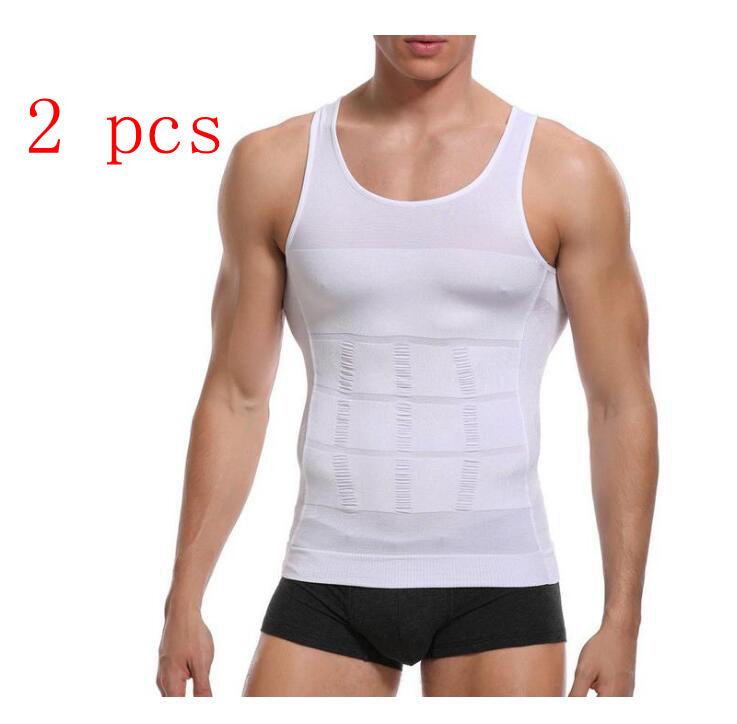Men's Body Vest For Weight Loss Sweat Vest Men's Waist Trainer Tummy Shaper Sauna Suit Black White