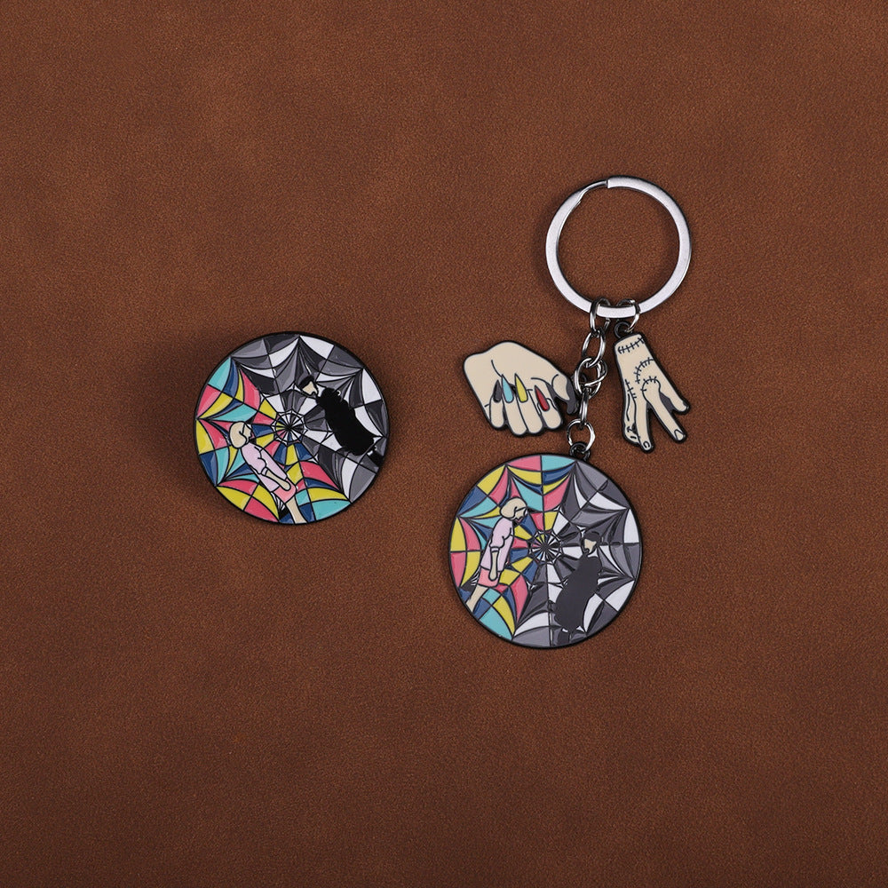 Black Wednesday Addams Keychain New Key Pendant