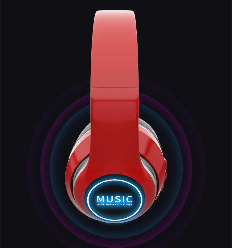 Colorful Glowing Cool Headphones Wireless Gaming Headset Music Headphones Earphones