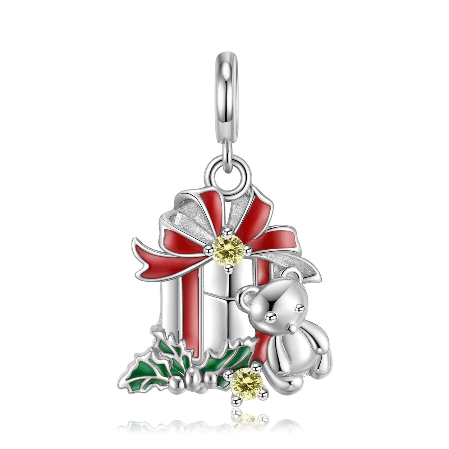 Women’s .925 Sterling Silver Christmas Bear Bell Necklace S925 Fashion Jewelry for Women and Girls