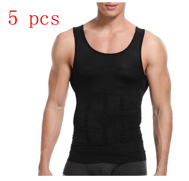 Men's Body Vest For Weight Loss Sweat Vest Men's Waist Trainer Tummy Shaper Sauna Suit Black White