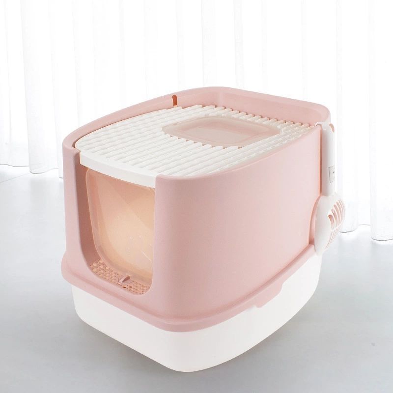 Household Fashion Fully Enclosed Cat Litter Box Anti-splash Kitten Cat Toilet Various Colors and Sizes Pet Supplies for Cat Waste Bin Pet Products for Cats, Kittens, Fur Babies, Animals