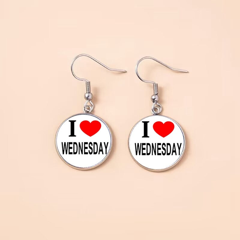 Punk Wednesday Stainless Steel Glass Dome Dangle Earrings For Women Girls