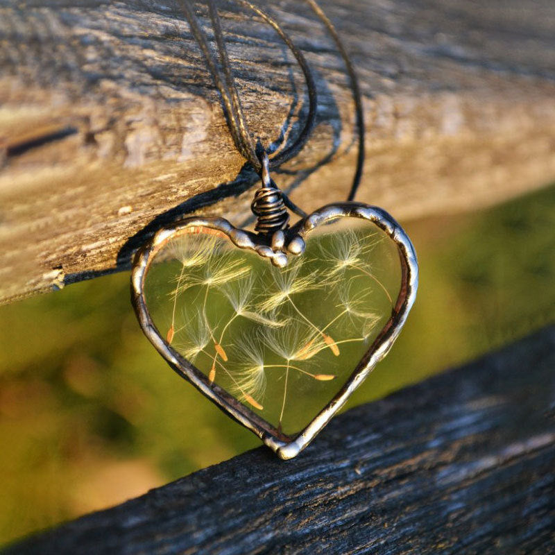 Creative Dandelion Love Wish Necklace Valentine's Day Gift Jewelry