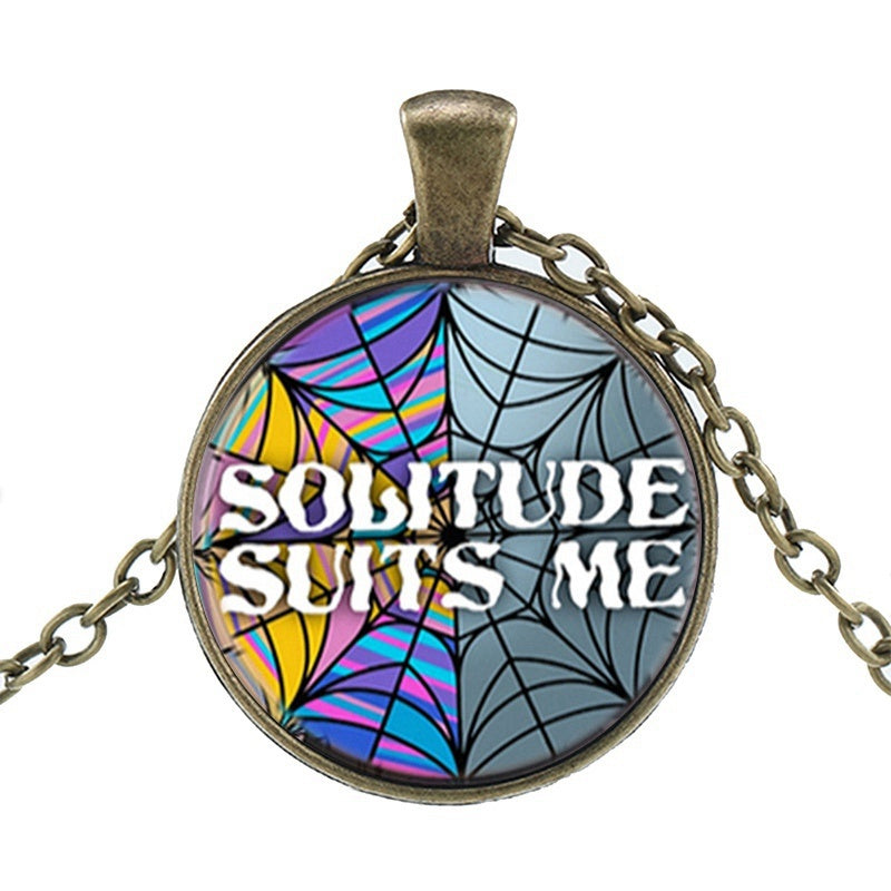 Punk Wednesday Character Glass Dome Pendant Necklace