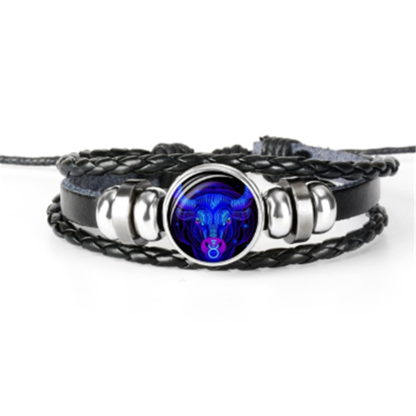 Unisex Zodiac Constellation Bracelet Braided Design Bracelet For Men, Women, Kids Artificial Leather