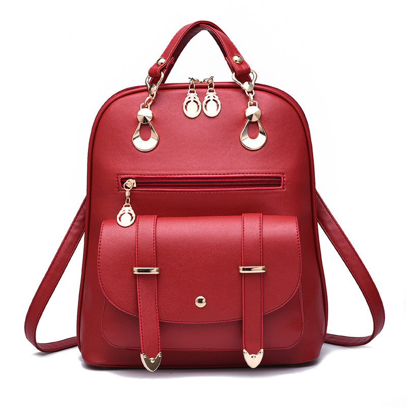 Women’s Hand Bag Fashion Purse Back Pack PU Leather Dual-Use Backpack