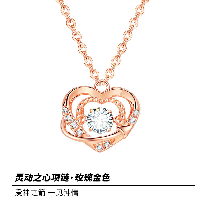 Women’s .925 Sterling Silver Smart Heart Necklace Jewelry for Women and Girls Birthday Anniversary Gift S925