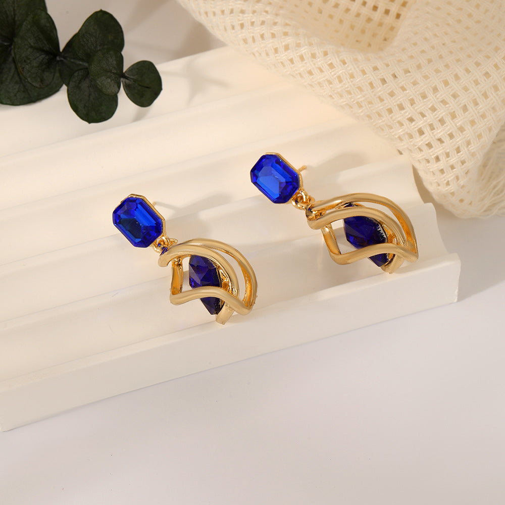 Retro Creative Fashion Emerald Women's Stud Earrings Gift Women's Earrings