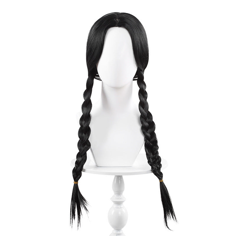 Halloween Wednesday Addams Black Dress Cosplay Costume