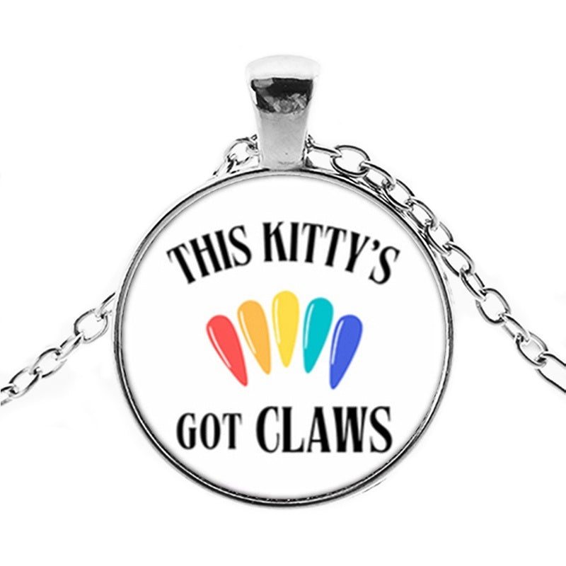 Punk Wednesday Character Glass Dome Pendant Necklace