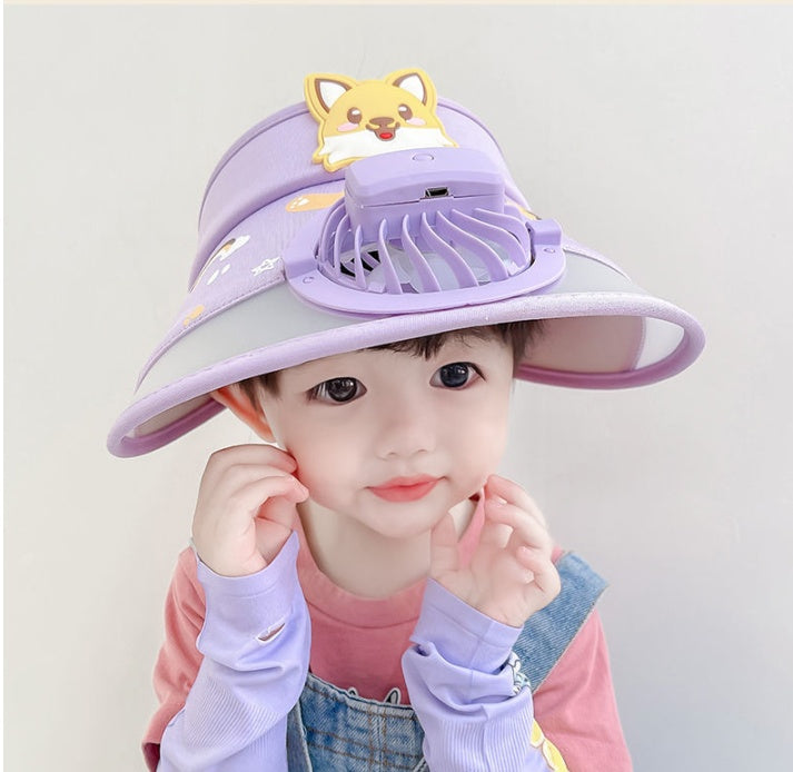 Children's Empty Top Cool With Fan Hat
