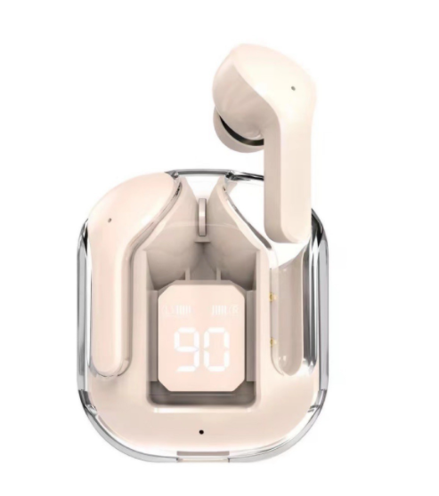 New Mini Wireless Bluetooth Headphones Transparent Headset Digital Display ENC Noise Reduction True Wireless Sports Music with Microphone Earbuds Bilateral Stereo Earplugs Earphones