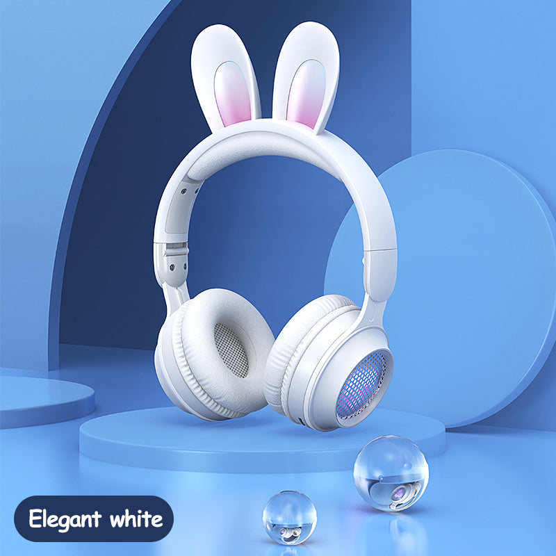Rabbit Ear Headphones Wireless Headset Luminous Extendable Wheat Earphones