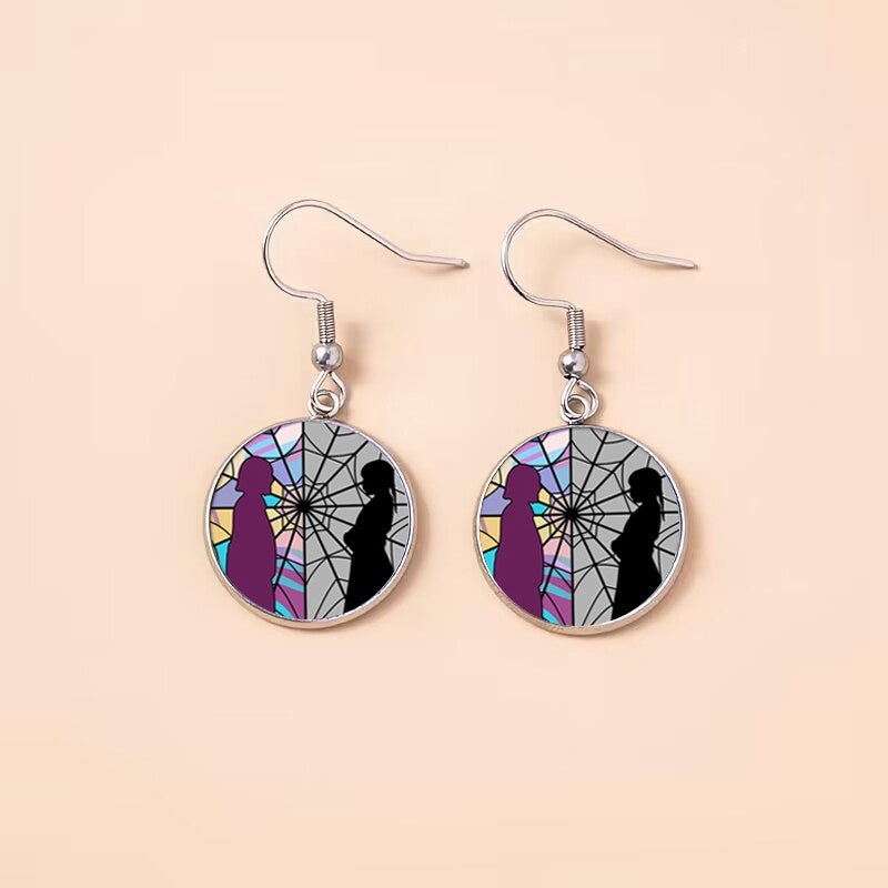 Punk Wednesday Stainless Steel Glass Dome Dangle Earrings For Women Girls
