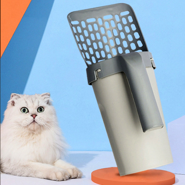Storage Box Integrated Lazy Cat Litter Shovel Dog Scooper Set for Cat Toilet Multiple Sizes Litter Scoop Set Pet Supplies for Cat Waste Bin Pet Products for Fur Babies, Animals